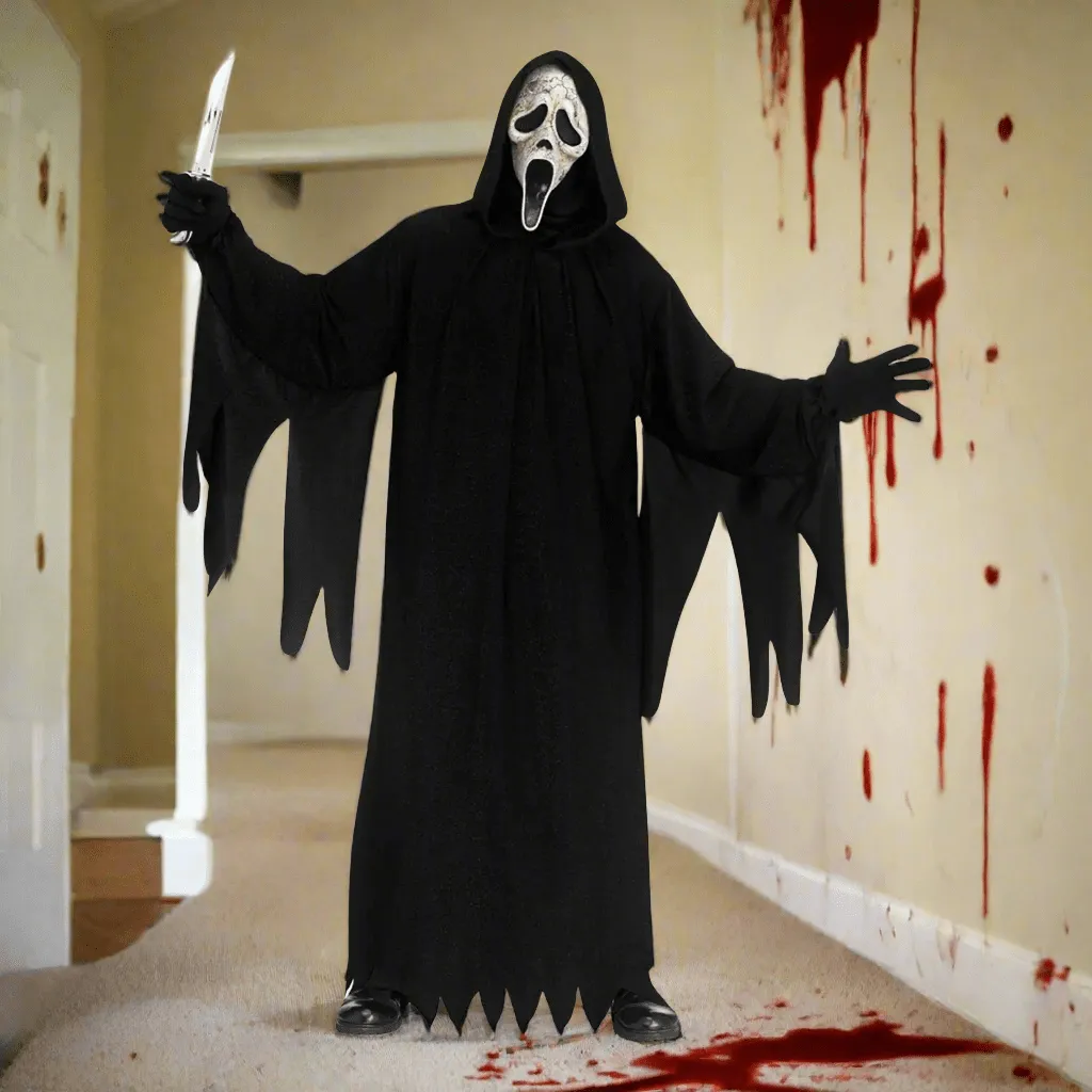 Adults Deluxe Ghost Face Scream VI Costume Aged Mask Robe Gloves