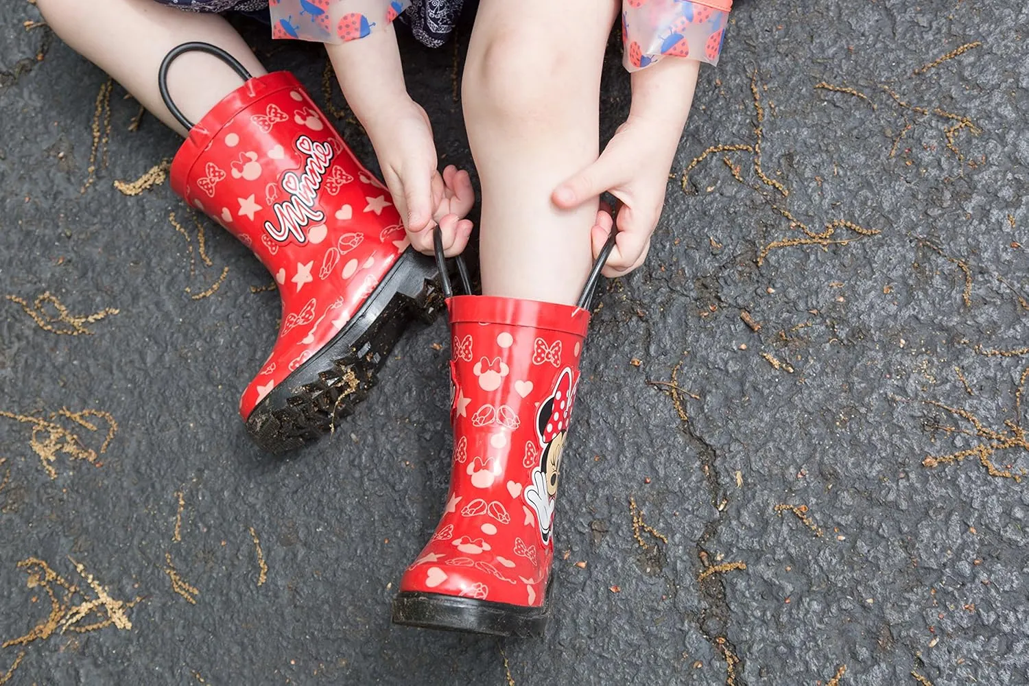 Disney Minnie Mouse and Mickey Mouse Rubber Rainboots - Waterproof - Easy-on - Toddler and Little Kids Sizes - Boys, Girls