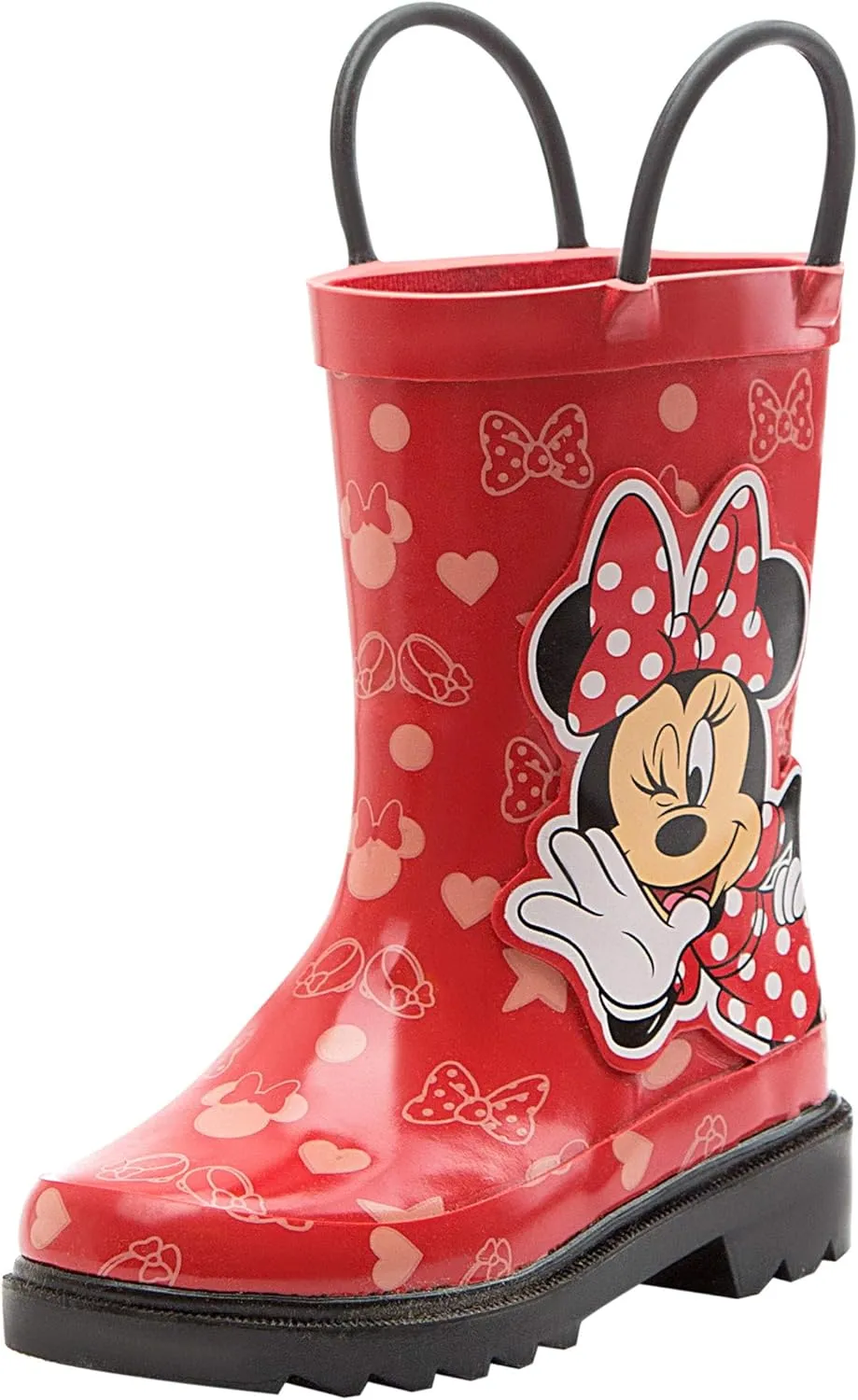 Disney Minnie Mouse and Mickey Mouse Rubber Rainboots - Waterproof - Easy-on - Toddler and Little Kids Sizes - Boys, Girls