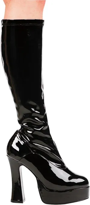 Ellie Shoes Women's Chacha Boots - 5-Inch Platform Go Go Boots, Black Patent, 7
