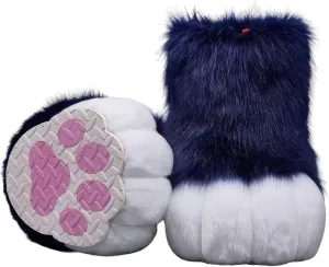 Furry Faux Animal Paw Slippers, Cosplay Animal Cat Wolf Dog Fox Fur Costume Shoes, Fursuit Fur Accessories Slippers KIG