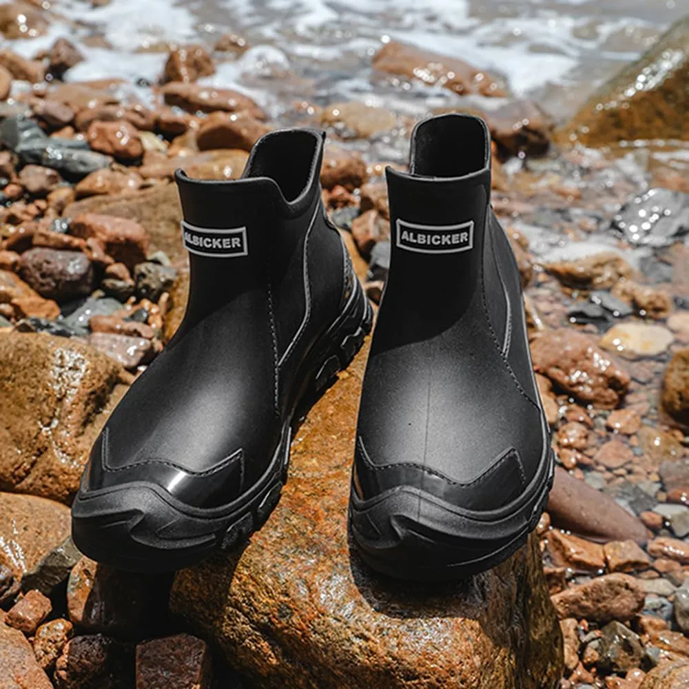 Rojeam Womens Mens Rain Boots Waterproof Chelsea Shoes Outdoor Walking Water Shoes Ankle Boots