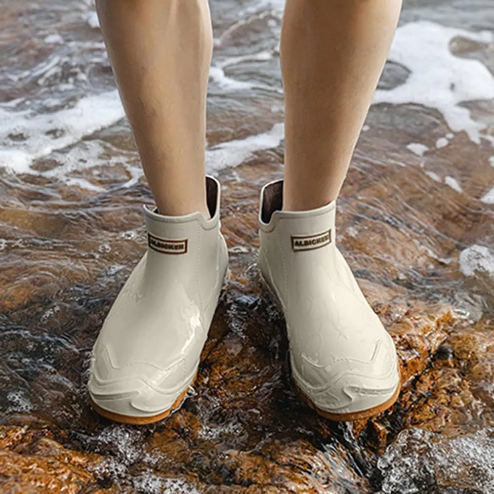 Rojeam Womens Mens Rain Boots Waterproof Chelsea Shoes Outdoor Walking Water Shoes Ankle Boots