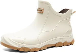 Rojeam Womens Mens Rain Boots Waterproof Chelsea Shoes Outdoor Walking Water Shoes Ankle Boots