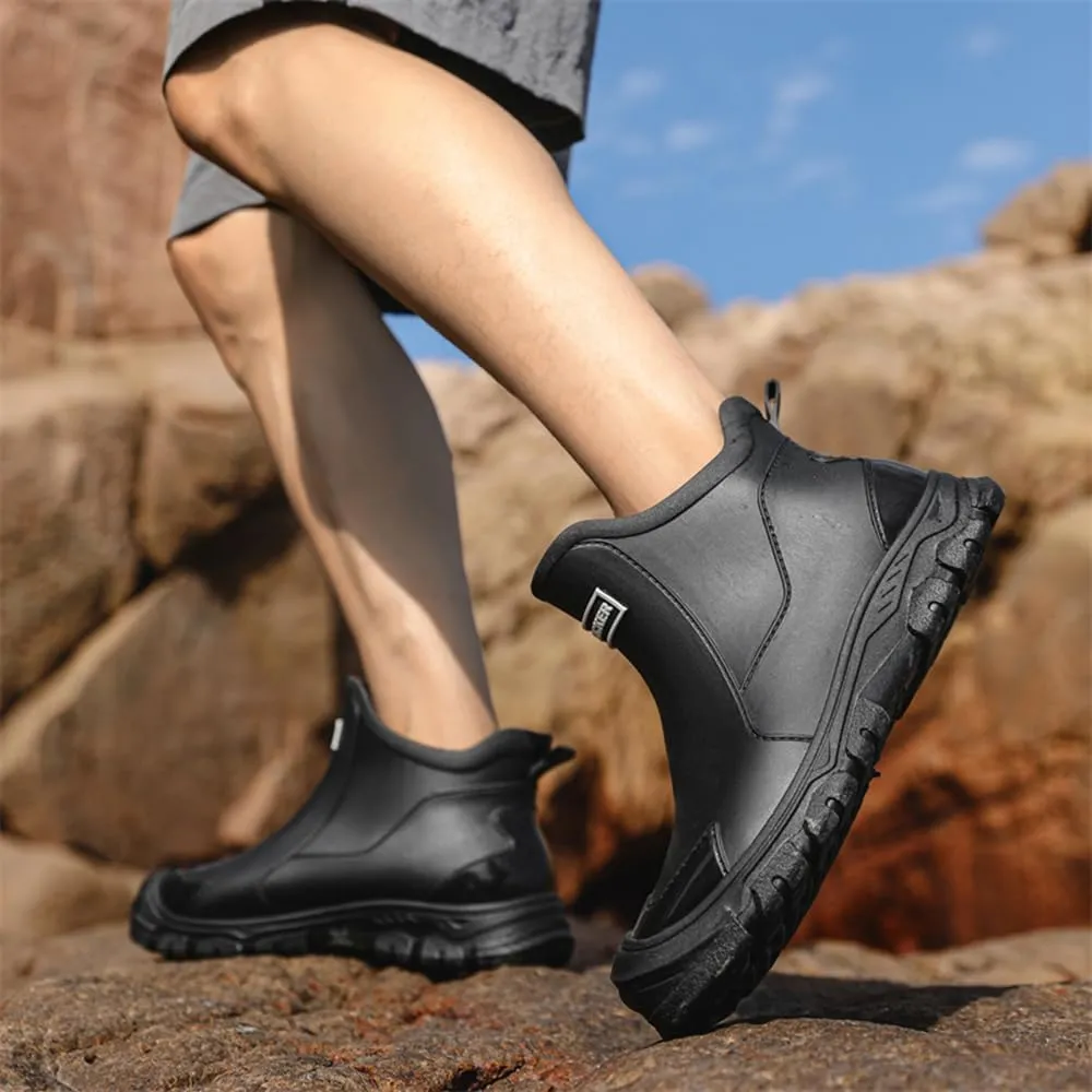 Rojeam Womens Mens Rain Boots Waterproof Chelsea Shoes Outdoor Walking Water Shoes Ankle Boots