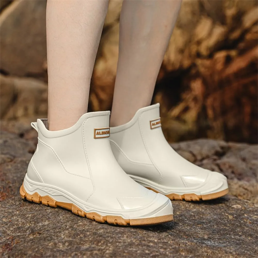 Rojeam Womens Mens Rain Boots Waterproof Chelsea Shoes Outdoor Walking Water Shoes Ankle Boots