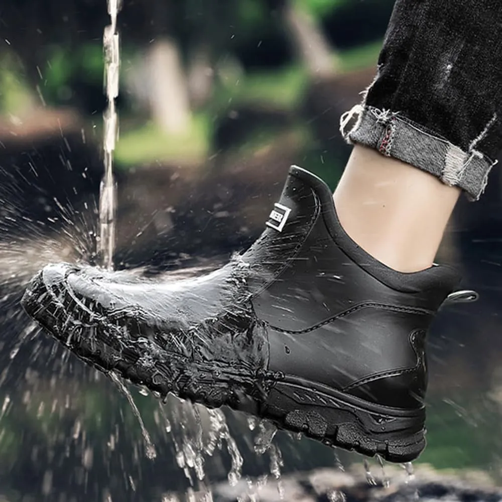 Rojeam Womens Mens Rain Boots Waterproof Chelsea Shoes Outdoor Walking Water Shoes Ankle Boots