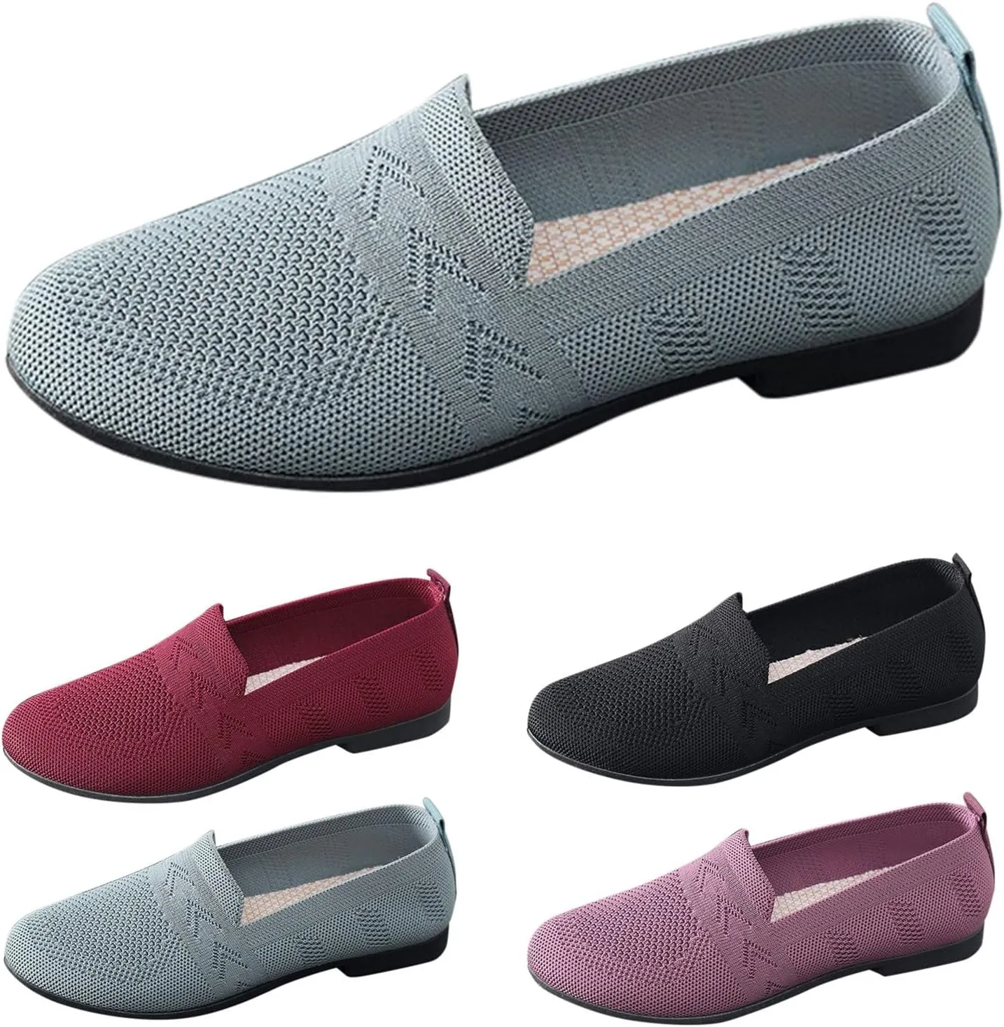 Slip On Mule Sneakers Women Breathable Lightweight Soft Sole Slip On Casual Flat Shoes Summer Comfortable Walking Flats