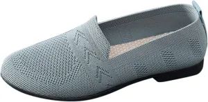 Slip On Mule Sneakers Women Breathable Lightweight Soft Sole Slip On Casual Flat Shoes Summer Comfortable Walking Flats