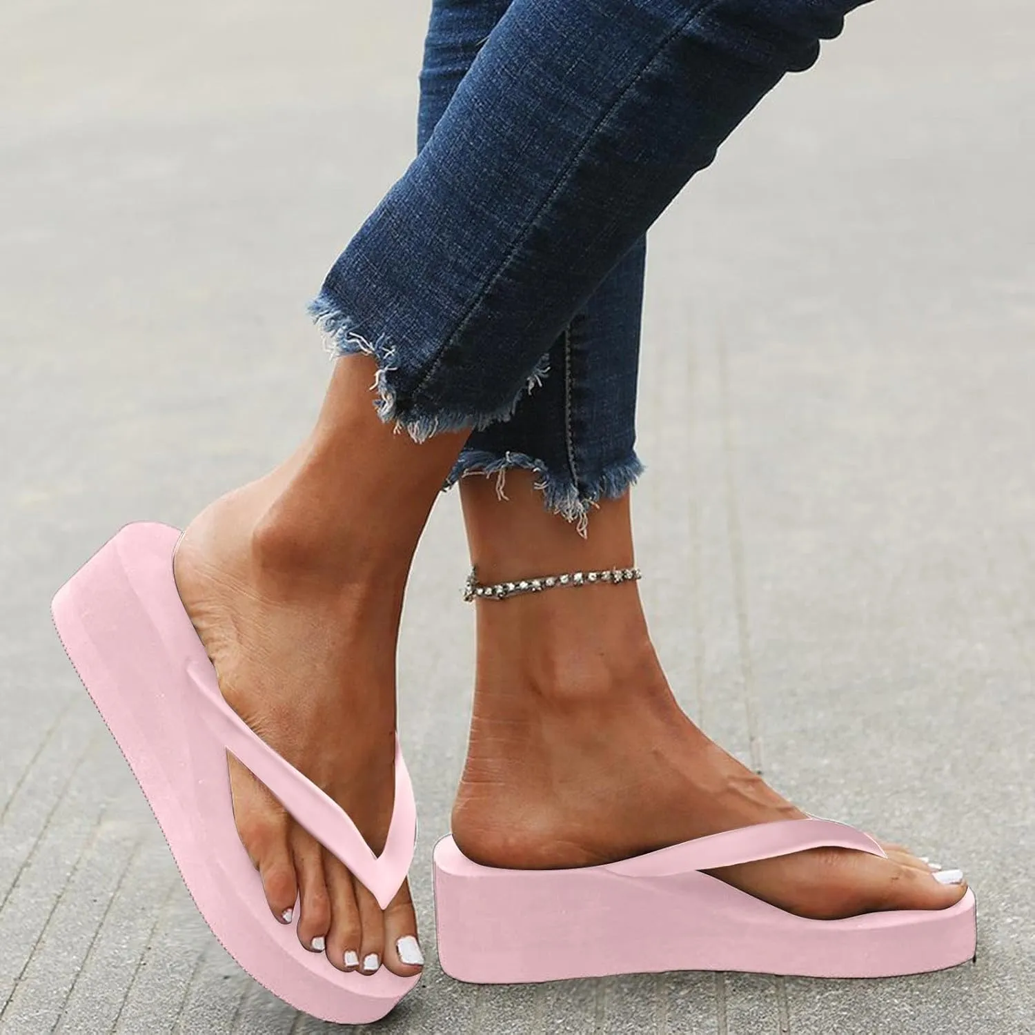 Womens Flip Flops Ladies Yoga Mat Platform Thong Sandals Summer Arch Support Slip On Beach Flip Flop Sandles