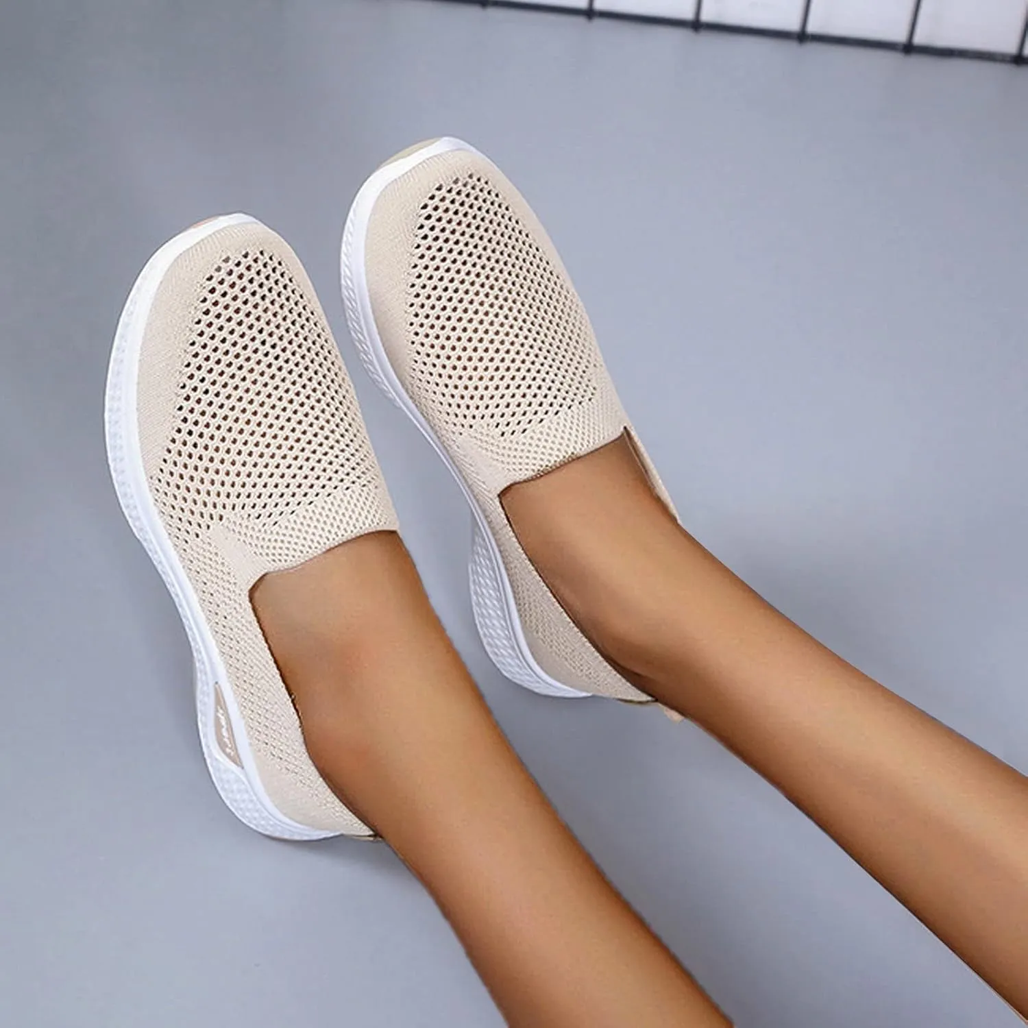 Womens Lightweight Slip On Loafers Casual Walking Shoes Comfortable Canvas Sneakers Non Slip Flat Flats