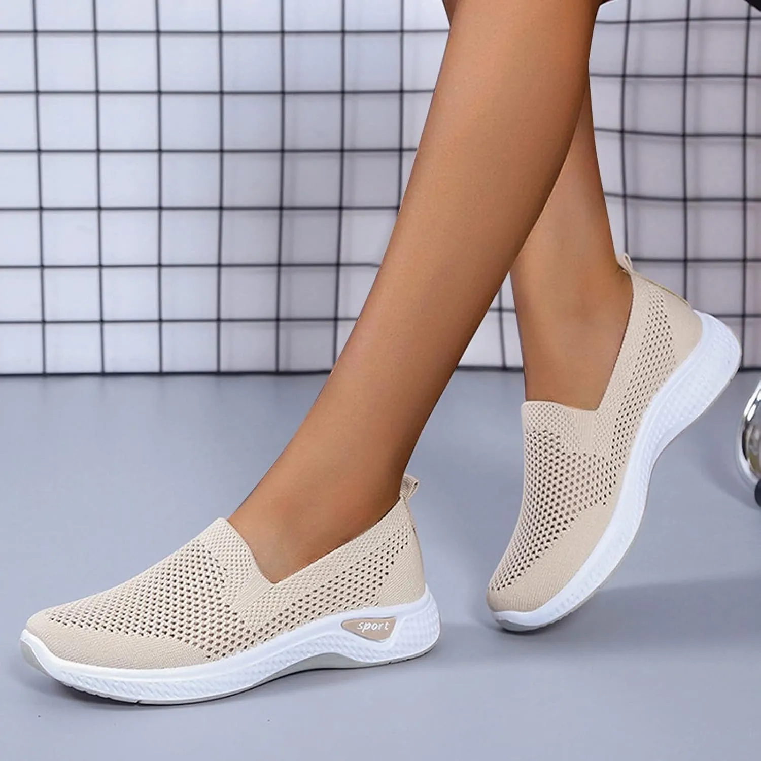 Womens Lightweight Slip On Loafers Casual Walking Shoes Comfortable Canvas Sneakers Non Slip Flat Flats
