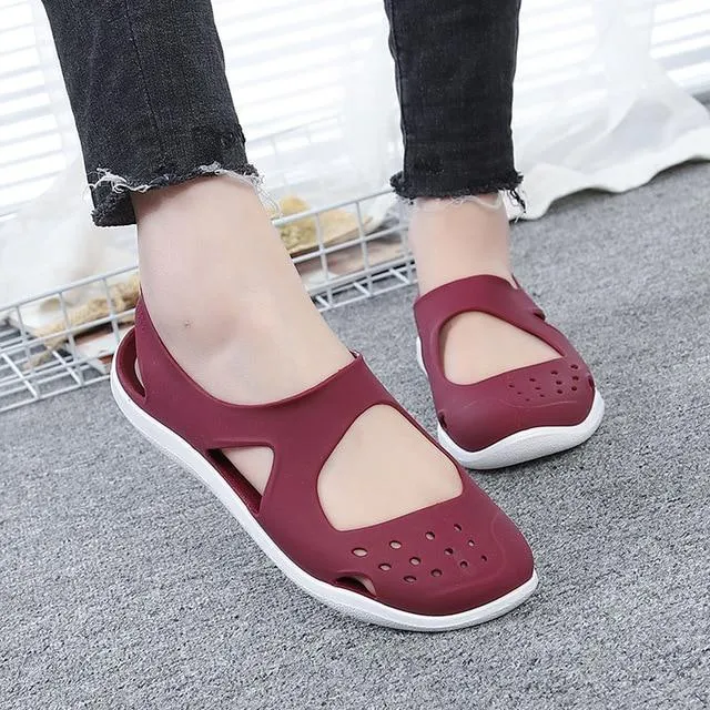 Women's Sandals 2019 Fashion Lady Girl Sandals Summer Women Casual Jelly Shoes Sandals Hollow Out Mesh Flats Beach Sandals